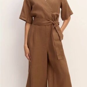 Everlane Carob Brown Wrap Jumpsuit